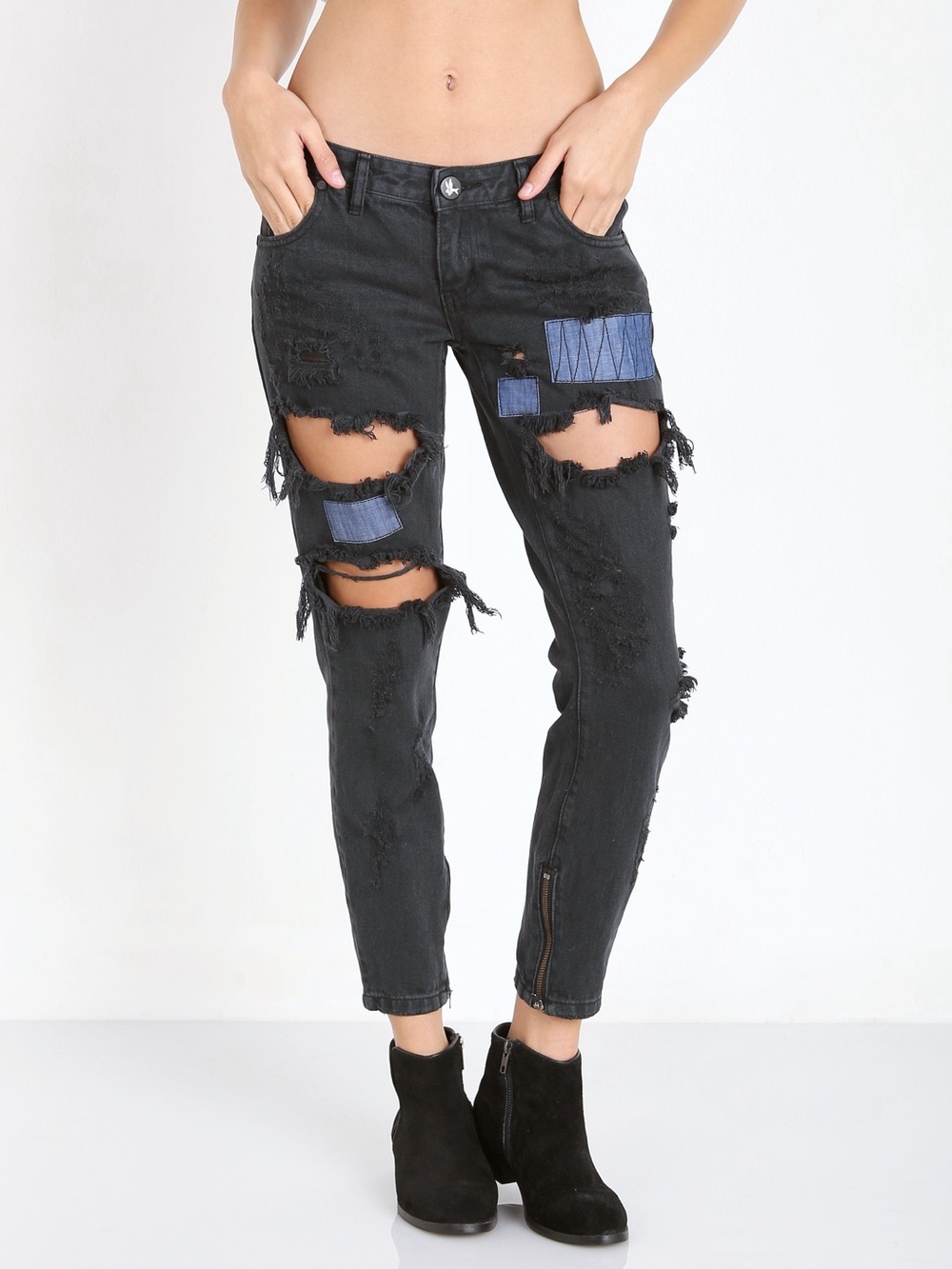 One Teaspoon Women’s “trashed free birds” jeans in black